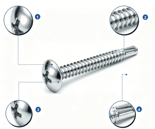 1022A Carbon Steel Truss Head Self Drilling Screw 2