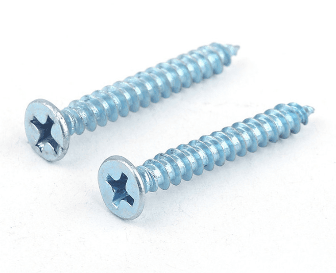 Blue-White Zinc Plated Wood Screws