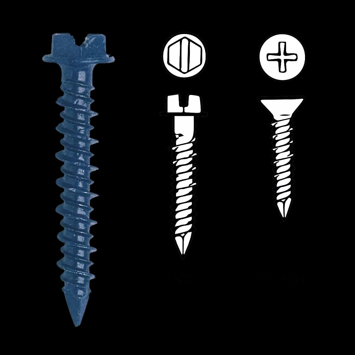 Hex Slotted Head Concrete Screw