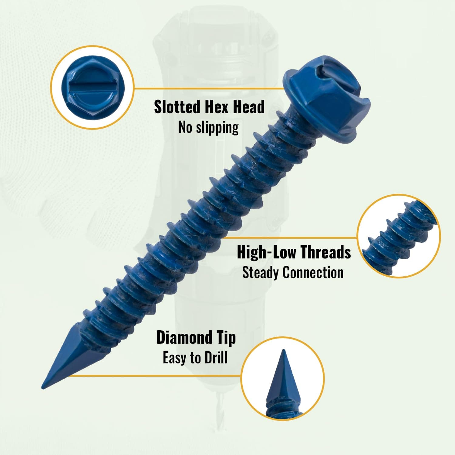 Hex Slotted Head Concrete Screw Hex Slotted Head Concrete Screw